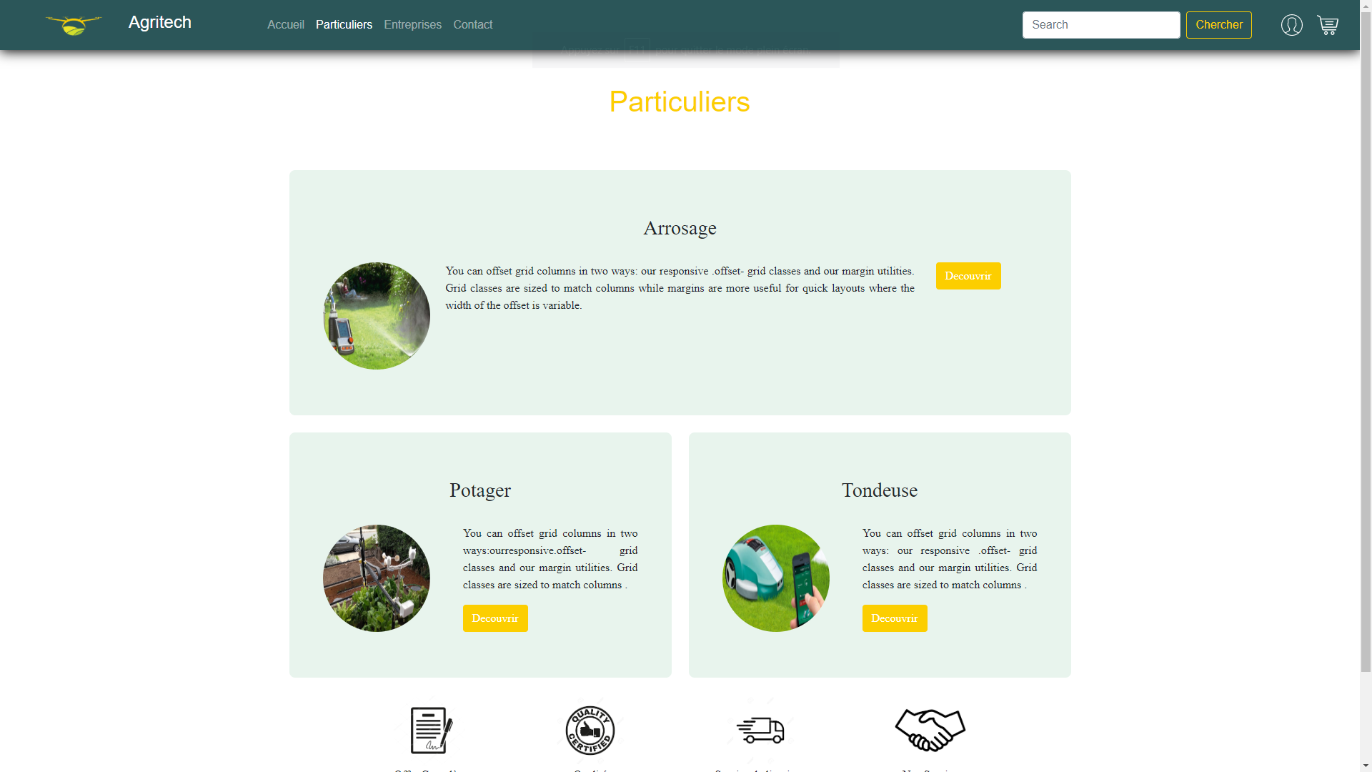 page produit